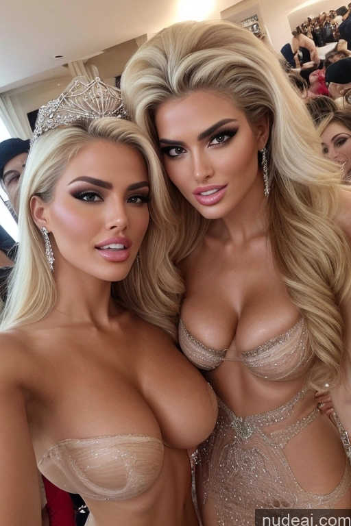 related ai porn images free for Miss Universe Model Huge Boobs 20s Two Several Party Mirror Selfie Shocked Close-up View Detailed Blonde