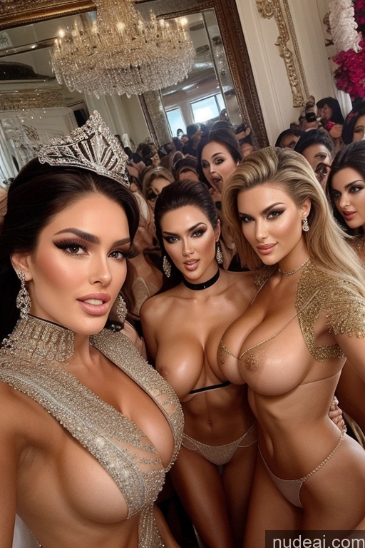 related ai porn images free for Miss Universe Model Huge Boobs 20s Two Several Party Mirror Selfie Close-up View Shocked Face Mask