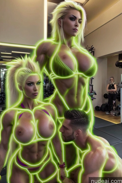 related ai porn images free for Super Saiyan Busty Neon Lights Clothes: Green Front View Green Hair Muscular Several Two Woman Neon Lights Clothes: Yellow