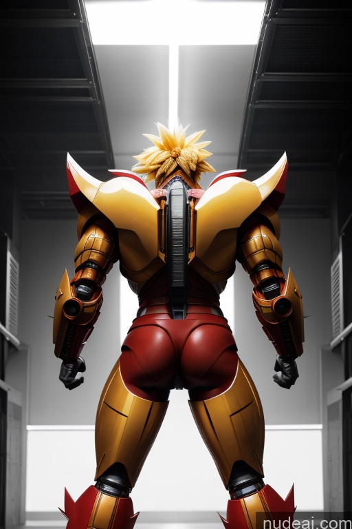 related ai porn images free for Super Saiyan 4 Busty Woman Front View Muscular Science Fiction Style Neon Lights Clothes: Red SuperMecha: A-Mecha Musume A素体机娘