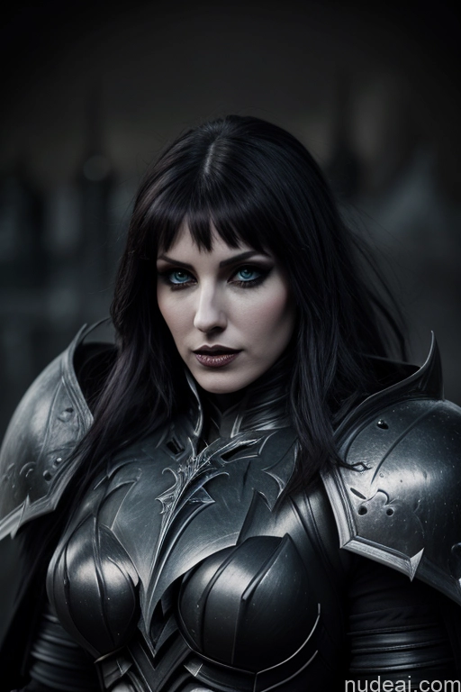 ai nude image of arafed woman in armor with blue eyes and a sword pics of Dark Lighting Detailed Knight Death Knight Paladin Fashion Vampire Medieval Goth