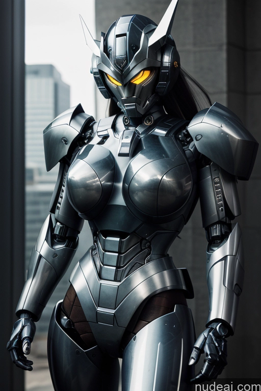 ai nude image of a close up of a woman in a futuristic suit with yellow eyes pics of Woman SuperMecha: A-Mecha Musume A素体机娘 Glowing, Skull, Armor, Spikes, Teeth, Monster, Dirty, Tentacles, Pus, Pimples, Crack, Truenurgle Perfect Body