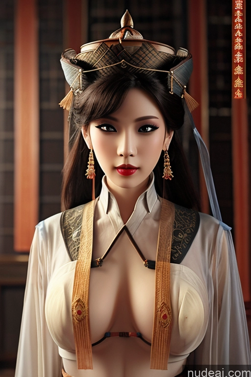 ai nude image of arafed asian woman in a white dress with a large breast pics of Erotic-Jiangshi-China-Zombie XuLingXi