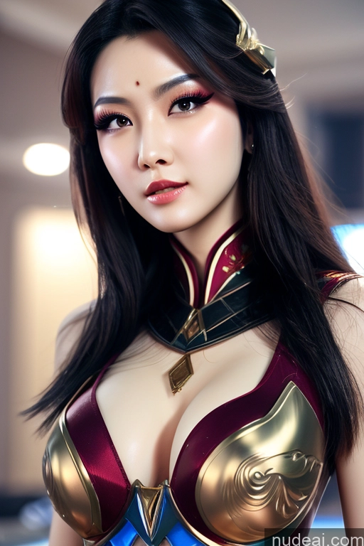 ai nude image of araffed asian woman in a cosplay costume posing for a picture pics of MuQingQing Mech Suit