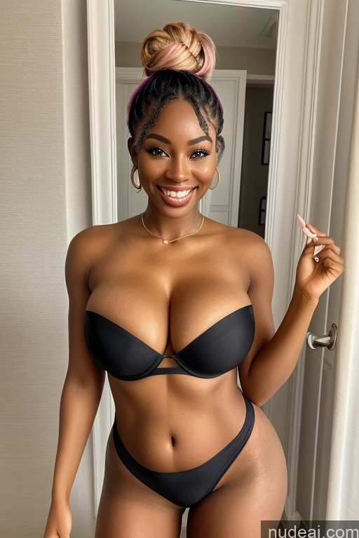 related ai porn images free for Perfect Boobs 18 Hair Bun Miss Universe Model Bimbo African Front View Nigerian Dark Skin Big Hips Short Hair One Pink Hair Happy Pregnant Pantyhose Bathroom Mirror Selfie Topless