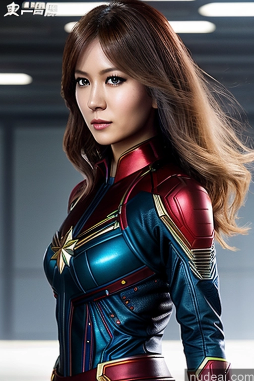 ai nude image of araffe woman in a captain marvel costume posing for a picture pics of Ning Rong Rong Captain Marvel