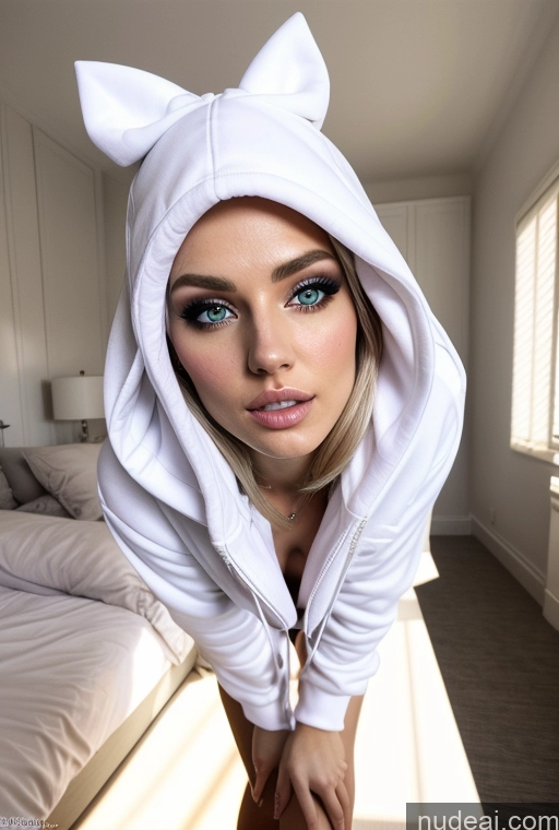 Woman Pubic Hair 18 Blonde German White Nude Naked Hoodie 裸体卫衣 Detailed Bedroom