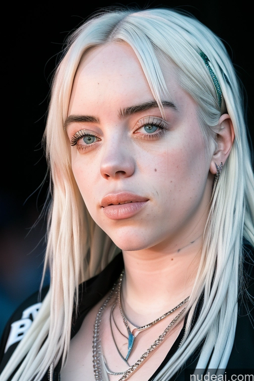 ai nude image of blond woman with piercings and piercings on her face pics of Billie Eilish