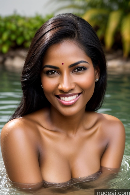 related ai porn images free for Model One Fairer Skin Dark Skin Happy Seductive Sexy Face Black Hair Straight Indian Lake Sari Satin Bathing 30s