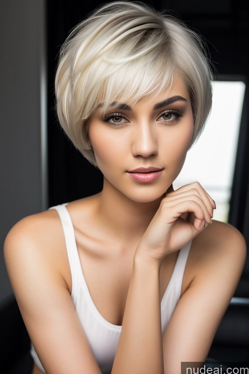 related ai porn images free for Asian Woman Bobcut 18 White Hair Sexy Face Short Hair Gloves