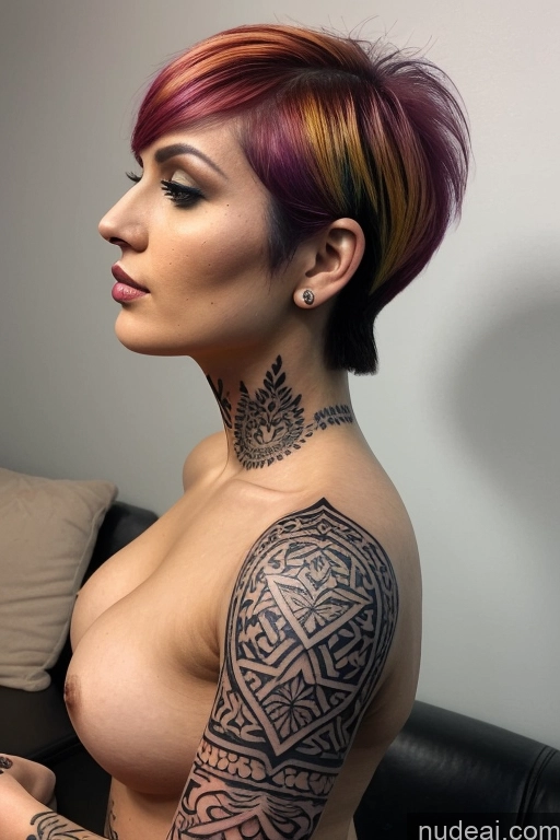 related ai porn images free for Close-up View Rainbow Haired Girl Short Hair Busty Perfect Boobs Slicked Nude Latex Sorority Irish Couch Mirror Selfie Tattoos