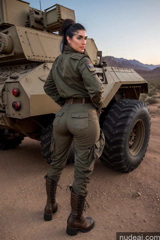 related ai porn images free for Jewish 18 Black Hair Big Ass Desert Back View Squatting Military Boots Harem Pants Jacket Several