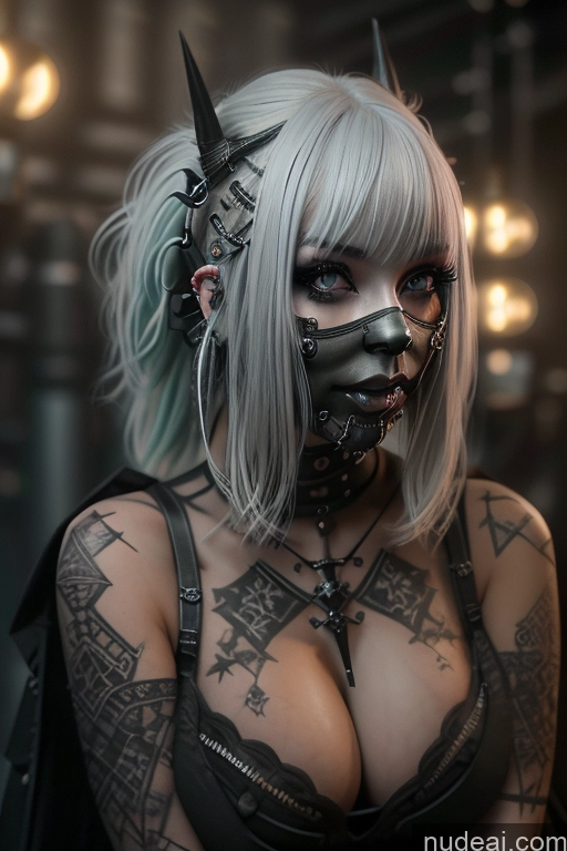 related ai porn images free for Bimbo Close-up View Nude Perfect Boobs Gothic Punk Girl Green Hair