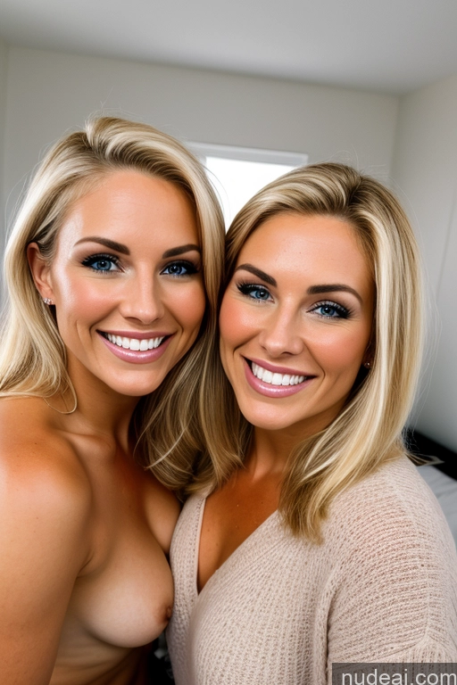 related ai porn images free for Woman 20s Two Happy Blonde Straight Bedroom Front View Nude 90s