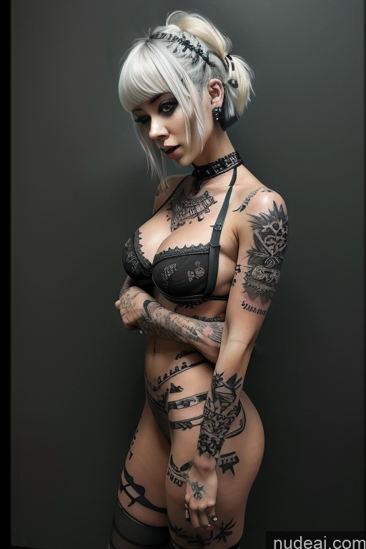 related ai porn images free for Bimbo Close-up View Nude Perfect Boobs Short Hair Gothic Punk Girl Tattoos