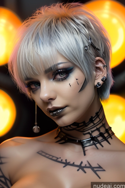 related ai porn images free for Bimbo Close-up View Nude Perfect Boobs Short Hair Gothic Punk Girl Bra Pull Down Rainbow Haired Girl