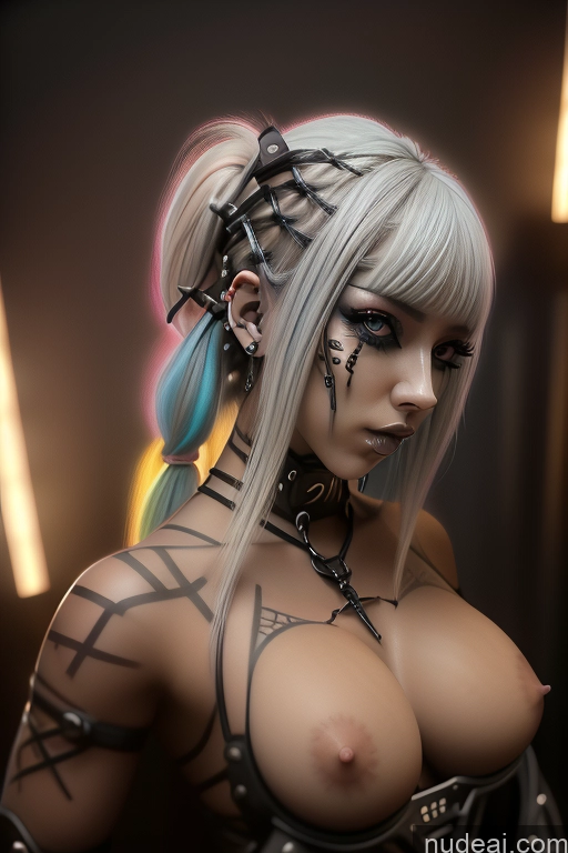 related ai porn images free for Bimbo Close-up View Rainbow Haired Girl Perfect Boobs Bra Pull Down Braided Dream Mecha Girl Gothic Punk Girl