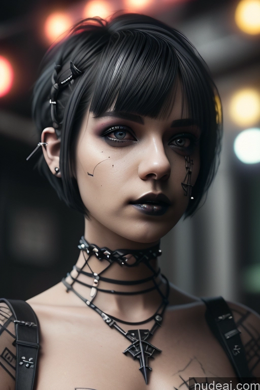 related ai porn images free for Sorority Cyberpunk Graphics Nude Close-up View Rainbow Haired Girl Braided Perfect Boobs Short Hair Gothic Punk Girl