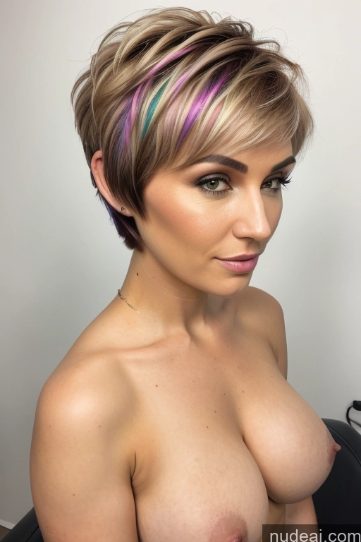 related ai porn images free for Close-up View Rainbow Haired Girl Braided Perfect Boobs Short Hair Milf Buttlift