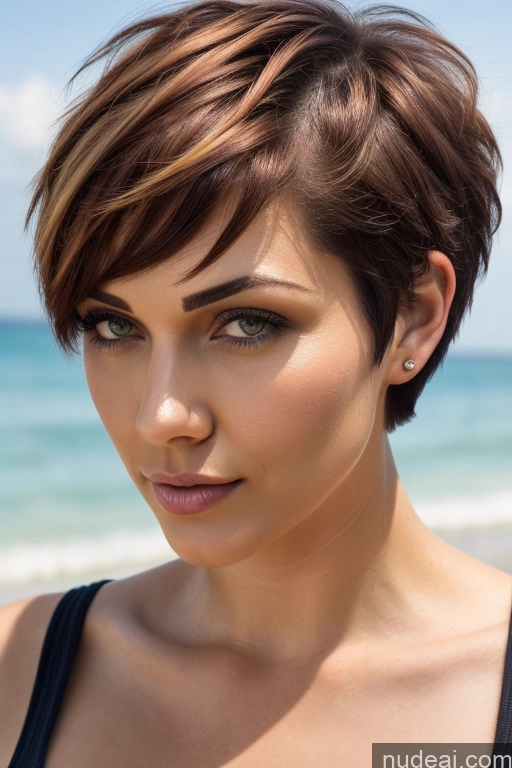 related ai porn images free for Short Hair Perfect Boobs Big Ass Close-up View Rainbow Haired Girl Slicked Beach