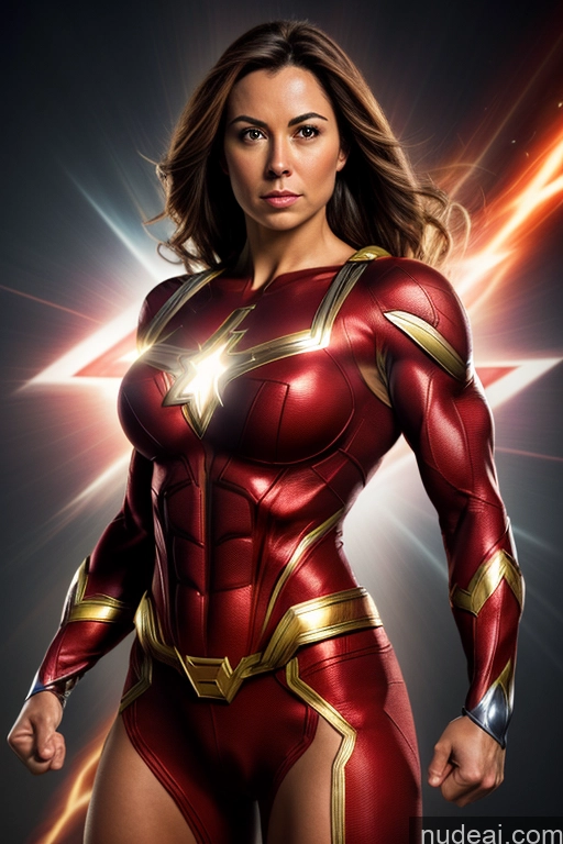 related ai porn images free for Front View Muscular Superhero Busty Powering Up Mary Thunderbolt