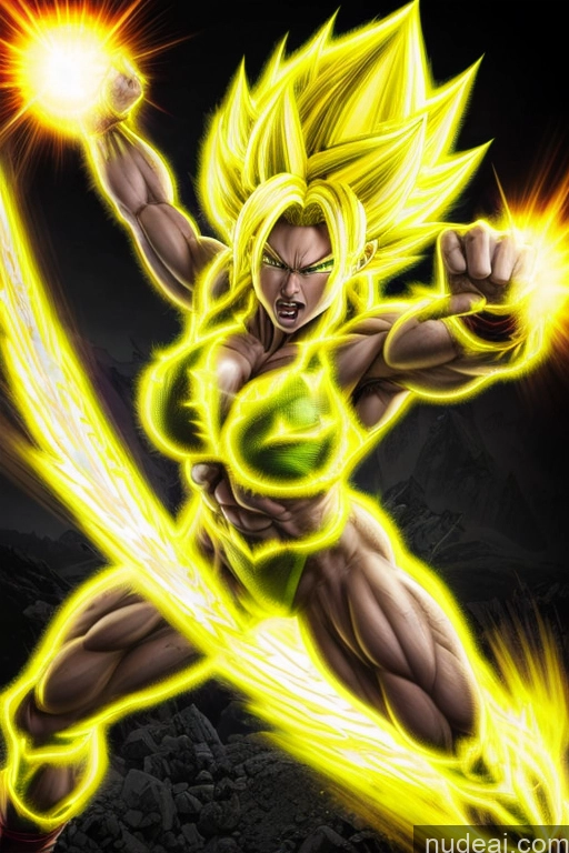 related ai porn images free for Super Saiyan 3 Powering Up Busty Muscular Super Saiyan Regal Neon Lights Clothes: Yellow