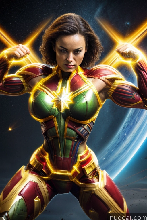 related ai porn images free for Captain Marvel Busty Superhero Powering Up Cosplay Science Fiction Style Bodybuilder Abs Space Perfect Boobs Heat Vision SuperMecha: A-Mecha Musume A素体机娘 Neon Lights Clothes: Yellow