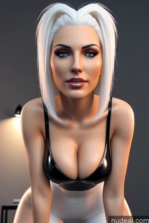 related ai porn images free for Woman One Perfect Boobs 30s Sexy Face White Hair Straight 3d Office Front View Bending Over Latex Bright Lighting