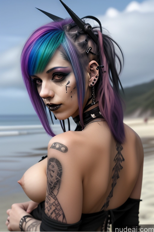 related ai porn images free for Gothic Punk Girl Close-up View Perfect Boobs Big Ass Nude Bra Pull Down Rainbow Haired Girl Beach