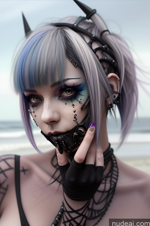 related ai porn images free for Gothic Punk Girl Close-up View Perfect Boobs Big Ass Nude Bra Pull Down Rainbow Haired Girl Beach