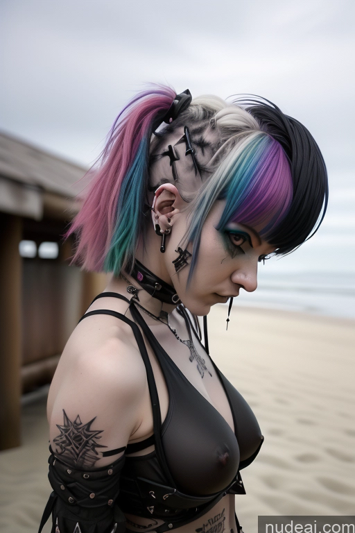 related ai porn images free for Gothic Punk Girl Close-up View Perfect Boobs Big Ass Nude Bra Pull Down Rainbow Haired Girl Beach