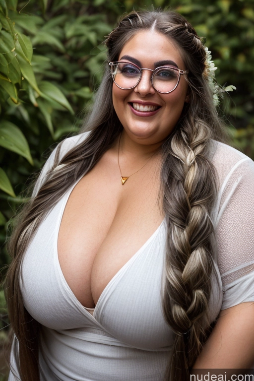 related ai porn images free for Front View Long Hair Happy 30s Huge Boobs Woman Glasses Chubby White Hair Gold Jewelry