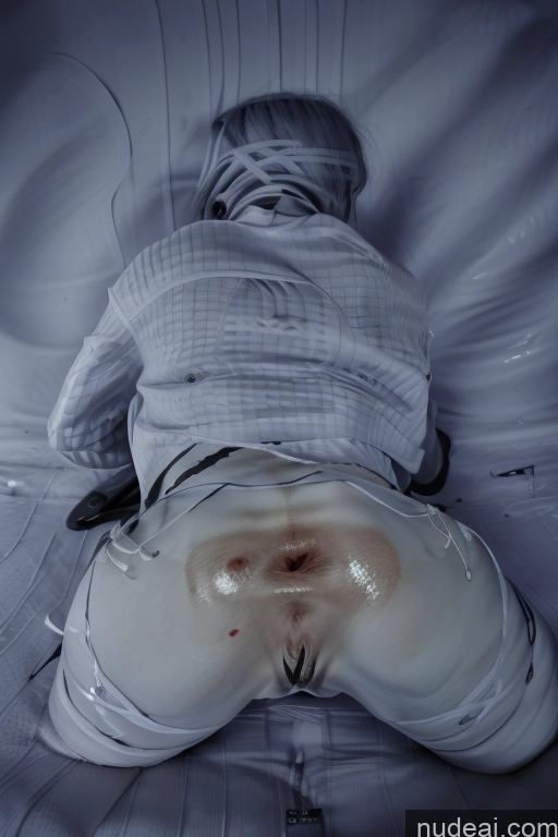 ai nude image of arafed woman laying on a bed with a bandaged body pics of Billie Eilish Gaping Assholes