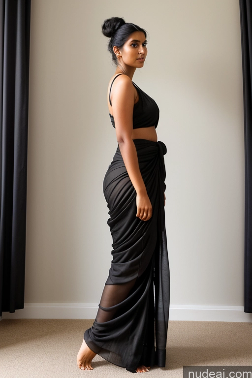 ai nude image of pregnant woman in black dress standing in front of a window pics of Indian Big Hips Tall Transparent Big Ass Hair Bun Black Hair Sari Front View Spreading Legs Woman