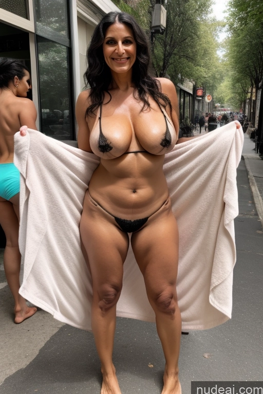 ai nude image of woman in bikini holding a towel while standing on a city street pics of Milf Busty Big Ass Open Towel 70s Long Hair Indian Towel Street Thick Black Hair Partially Nude Two