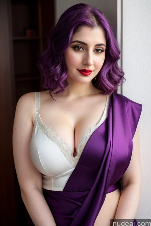 related ai porn images free for Jewish Fairer Skin Busty Lipstick Purple Hair Blouse Sari Big Hips Straight