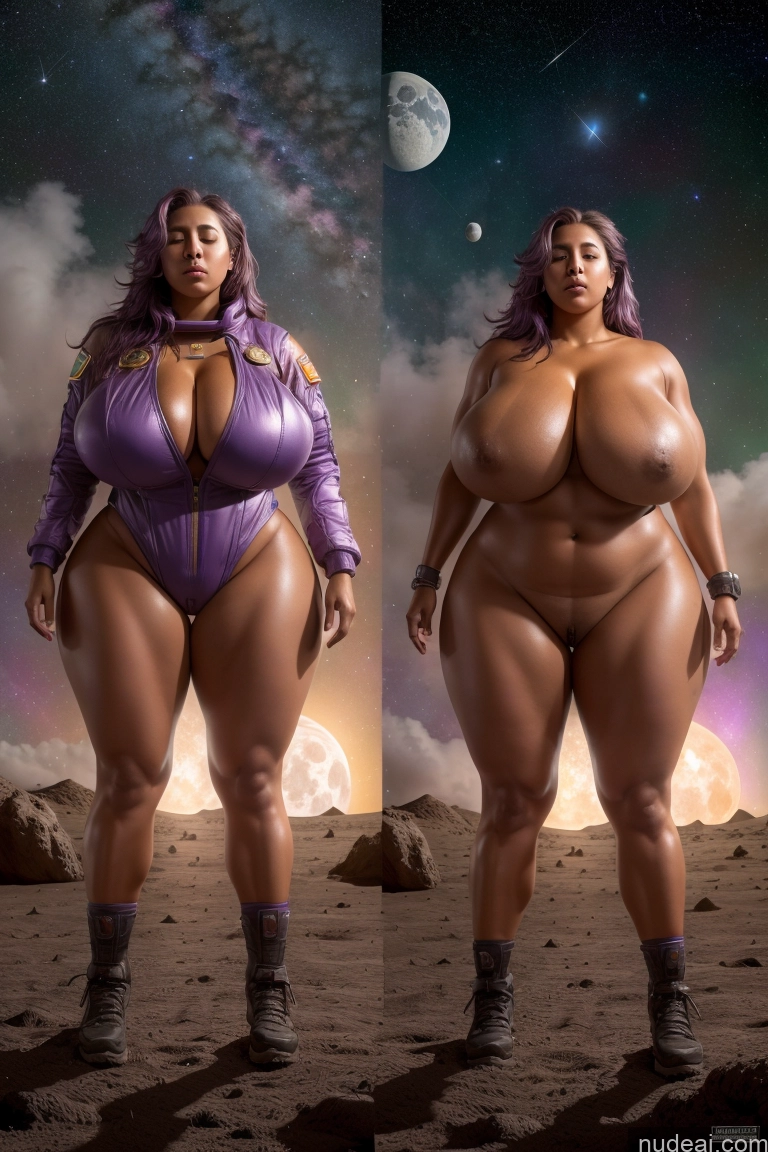 related ai porn images free for Busty Pubic Hair Tanned Skin Big Ass Huge Boobs Thick Muscular Big Hips Long Legs Short Orgasm Messy Purple Hair Latina Moon Front View Space Suit Bright Lighting Woman 20s Chubby Abs Stargazing Onoff