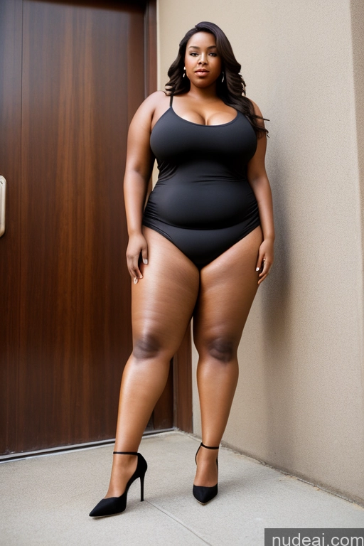 ai nude image of araffe woman in a black swimsuit standing in front of a door pics of Big Ass Fat Big Hips Thick Chubby Tall Long Legs High Heels