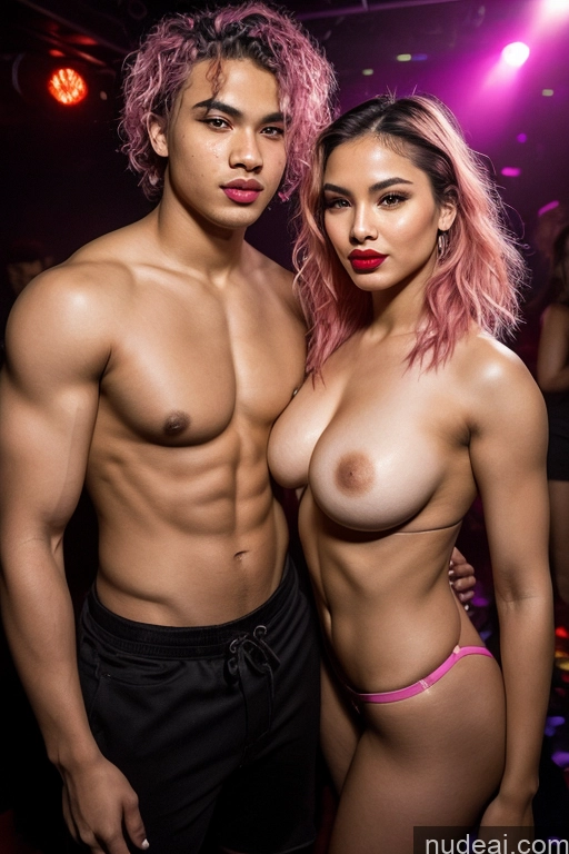 related ai porn images free for Perfect Boobs Bright Lighting Tattoos Pouting Lips Several Muscular Abs Front View Woman + Man Perfect Body Oiled Body Lipstick Fairer Skin 18 Pink Hair Messy Filipina Cyberpunk Club