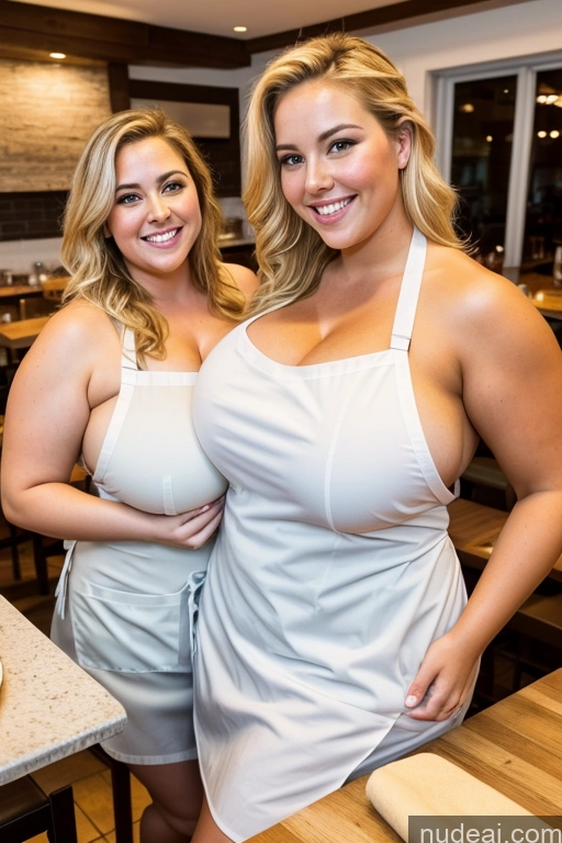 related ai porn images free for Thick Chubby Fat Blonde 30s Happy Massage Mirror Selfie Busty Huge Boobs Apron Topless Transparent Restaurant Two