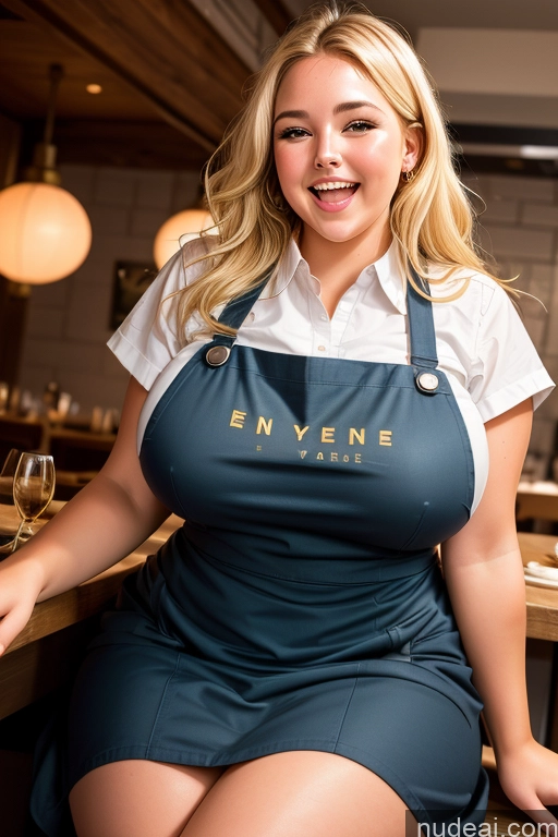 related ai porn images free for Huge Boobs Thick Chubby Fat 30s Laughing Happy Blonde Cumshot Apron Restaurant One