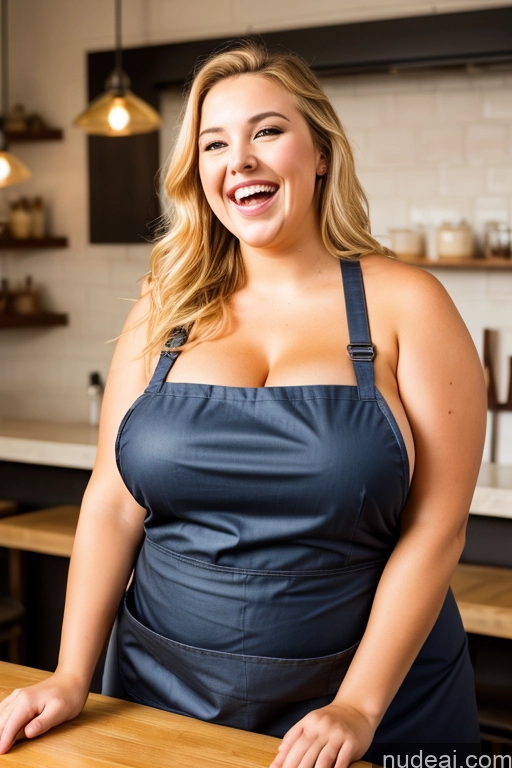 related ai porn images free for Huge Boobs Thick Chubby Fat 30s Laughing Happy Blonde Apron Restaurant One Topless Blowjob