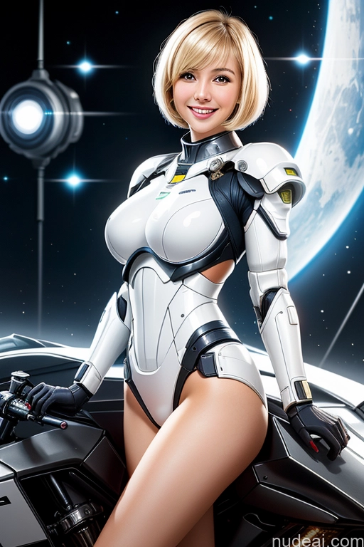 related ai porn images free for Woman One Perfect Boobs Beautiful Long Legs 20s Blonde Short Hair Asian Detailed Happy Mech Suit Sci-fi Armor