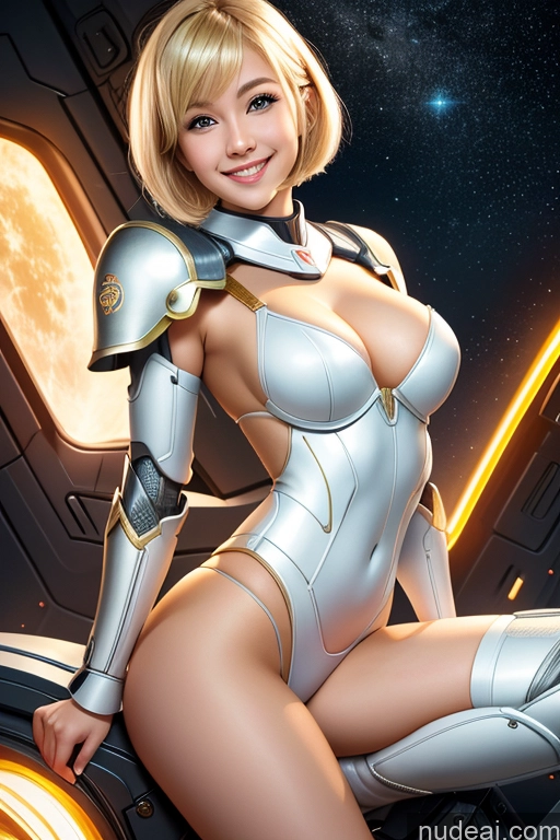 related ai porn images free for Woman One Perfect Boobs Beautiful Long Legs 20s Blonde Short Hair Asian Detailed Happy Sci-fi Armor