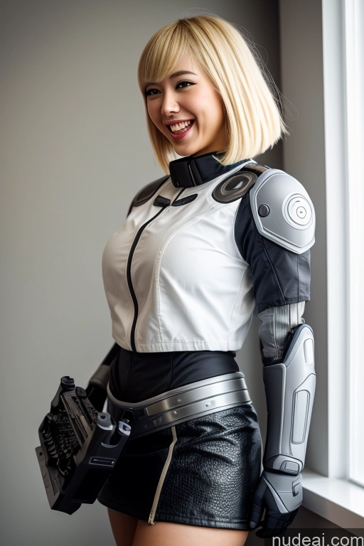 related ai porn images free for Woman One Beautiful 20s Laughing Blonde Bobcut Asian Gaming Mech Suit Detailed 3d Big Hips Micro Skirt