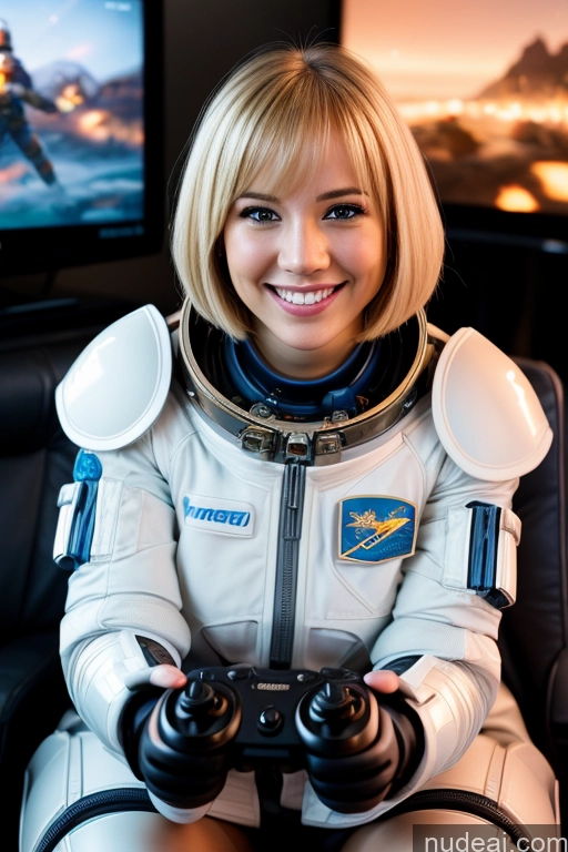 related ai porn images free for One Woman Beautiful 20s Happy Blonde Bobcut British Gaming Space Suit Sci-fi Armor Detailed Bright Lighting