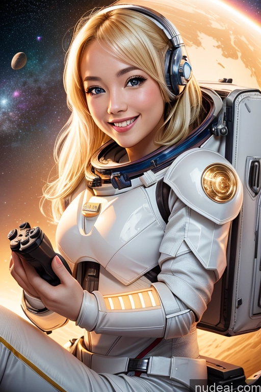 related ai porn images free for One Woman Beautiful 20s Happy Gaming Sci-fi Armor Detailed Bright Lighting Space Suit Blonde Asian Pixie