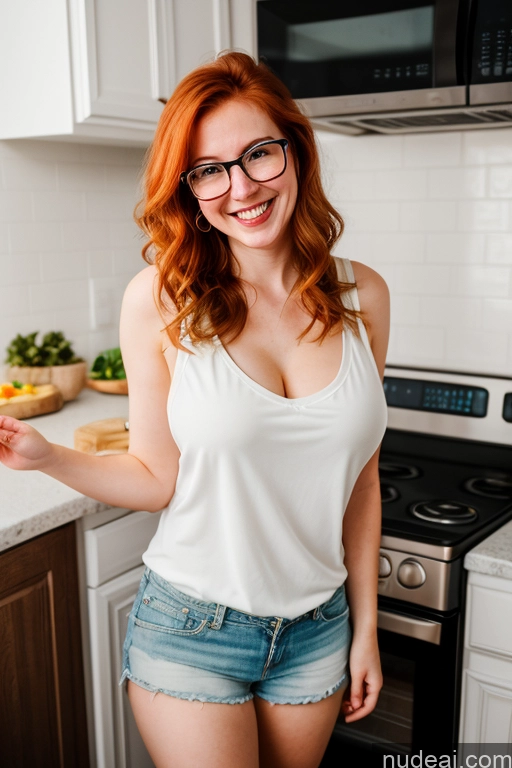 related ai porn images free for Perfect Boobs Beautiful Glasses Short Fairer Skin 20s Happy Messy Kitchen Cooking Dark Lighting Asian Short Shorts Casual Ginger