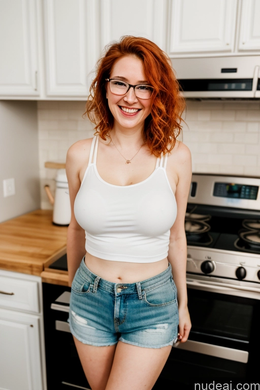 related ai porn images free for Perfect Boobs Beautiful Glasses Short Fairer Skin 20s Happy Messy Kitchen Cooking Dark Lighting Asian Short Shorts Casual Ginger