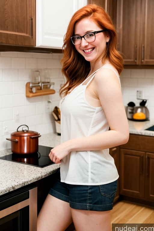 related ai porn images free for Perfect Boobs Beautiful Glasses Short Fairer Skin 20s Happy Ginger Messy Asian Kitchen Cooking Dark Lighting Casual Short Shorts